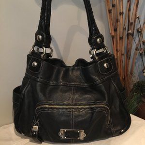 B.Makowsky Black Leather Bag